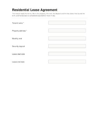 Residential Lease Agreement template preview