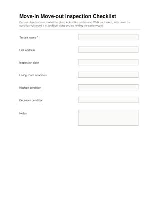 Move-in Move-out Inspection Checklist template preview