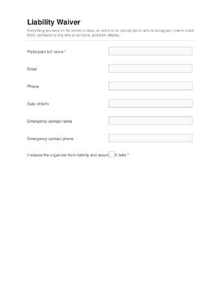 Liability Waiver template preview