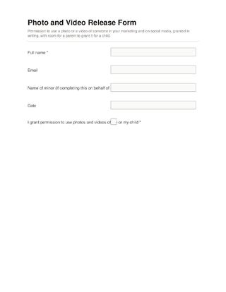 Photo and Video Release Form template preview
