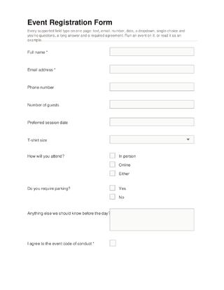 Event Registration Form template preview