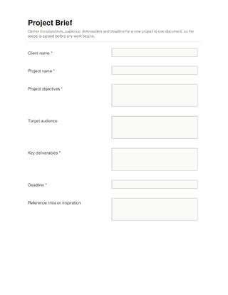 Project Brief template preview