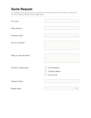 Quote Request template preview