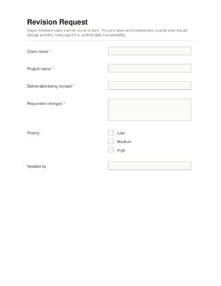 Revision Request template preview