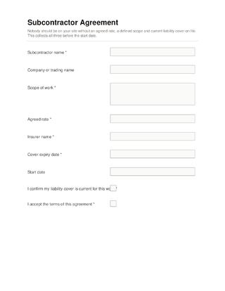 Subcontractor Agreement template preview