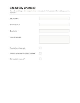 Site Safety Checklist template preview