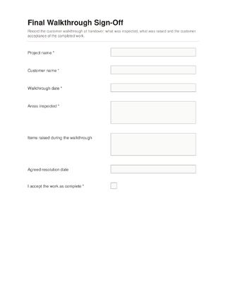 Final Walkthrough Sign-Off template preview