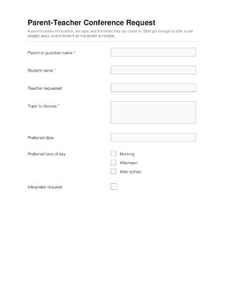 Parent-Teacher Conference Request template preview