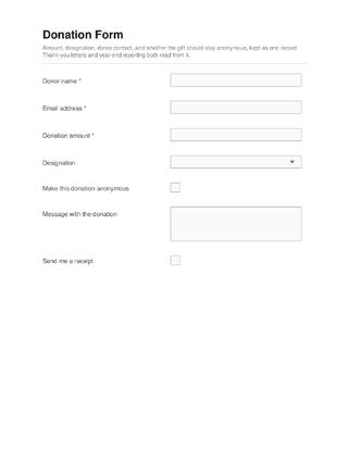 Donation Form template preview