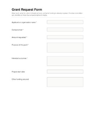Grant Request Form template preview