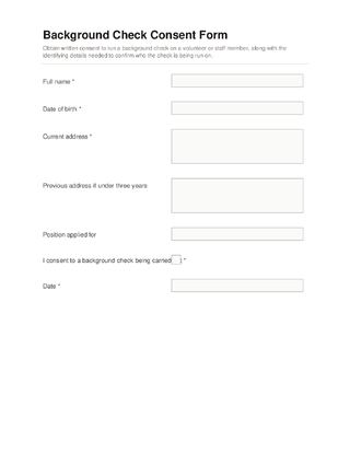 Background Check Consent Form template preview