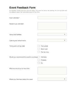 Event Feedback Form template preview