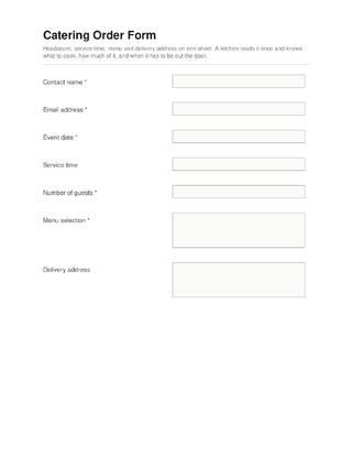Catering Order Form template preview