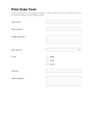 Print Order Form template preview