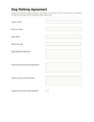 Dog Walking Agreement template preview