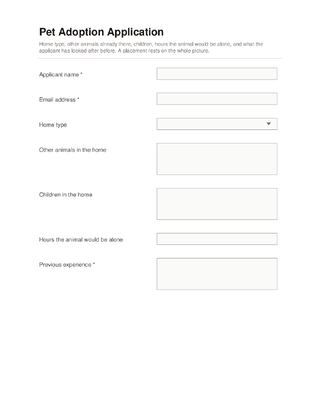 Pet Adoption Application template preview