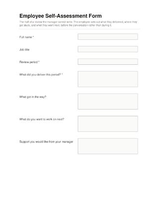 Employee Self-Assessment Form template preview