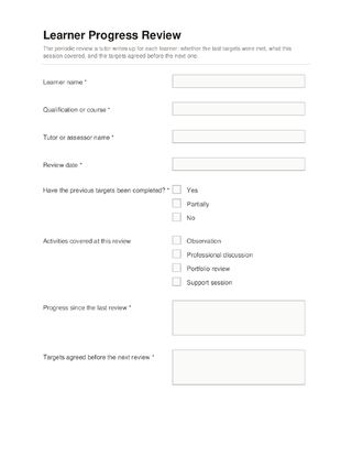 Learner Progress Review template preview