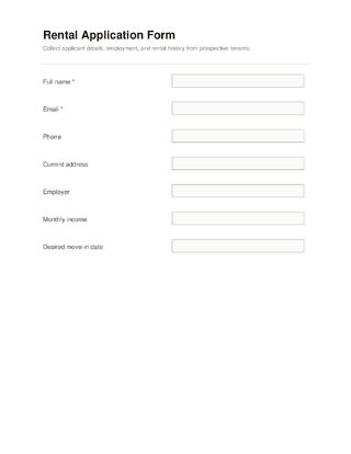 Rental Application Form template preview