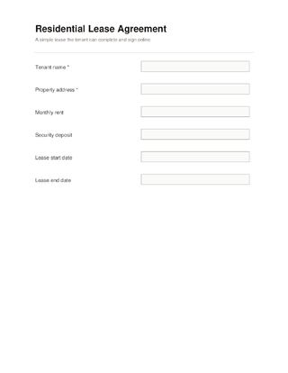 Residential Lease Agreement template preview