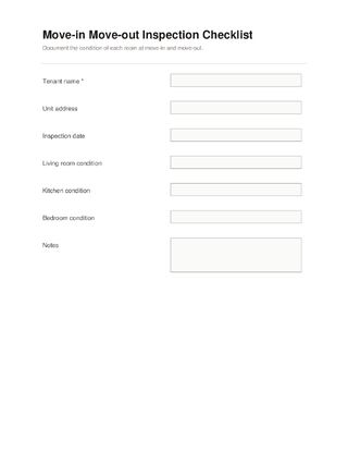 Move-in Move-out Inspection Checklist template preview