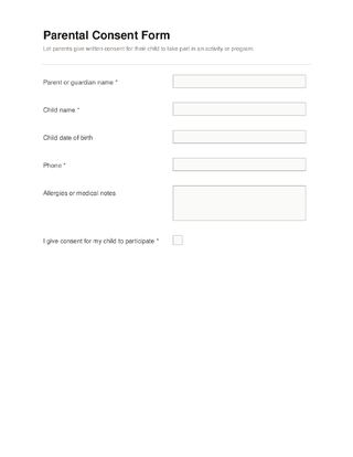 Parental Consent Form template preview
