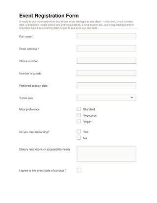 Event Registration Form template preview